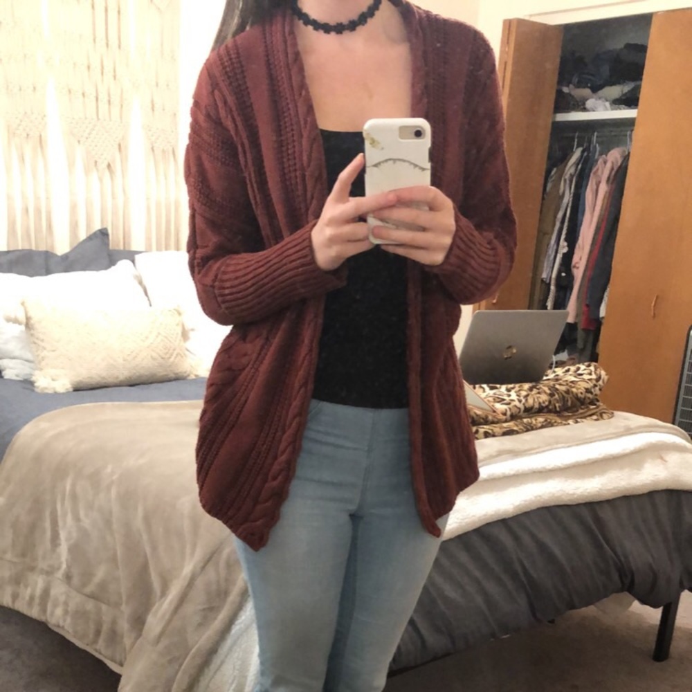 Cable knit cardigan